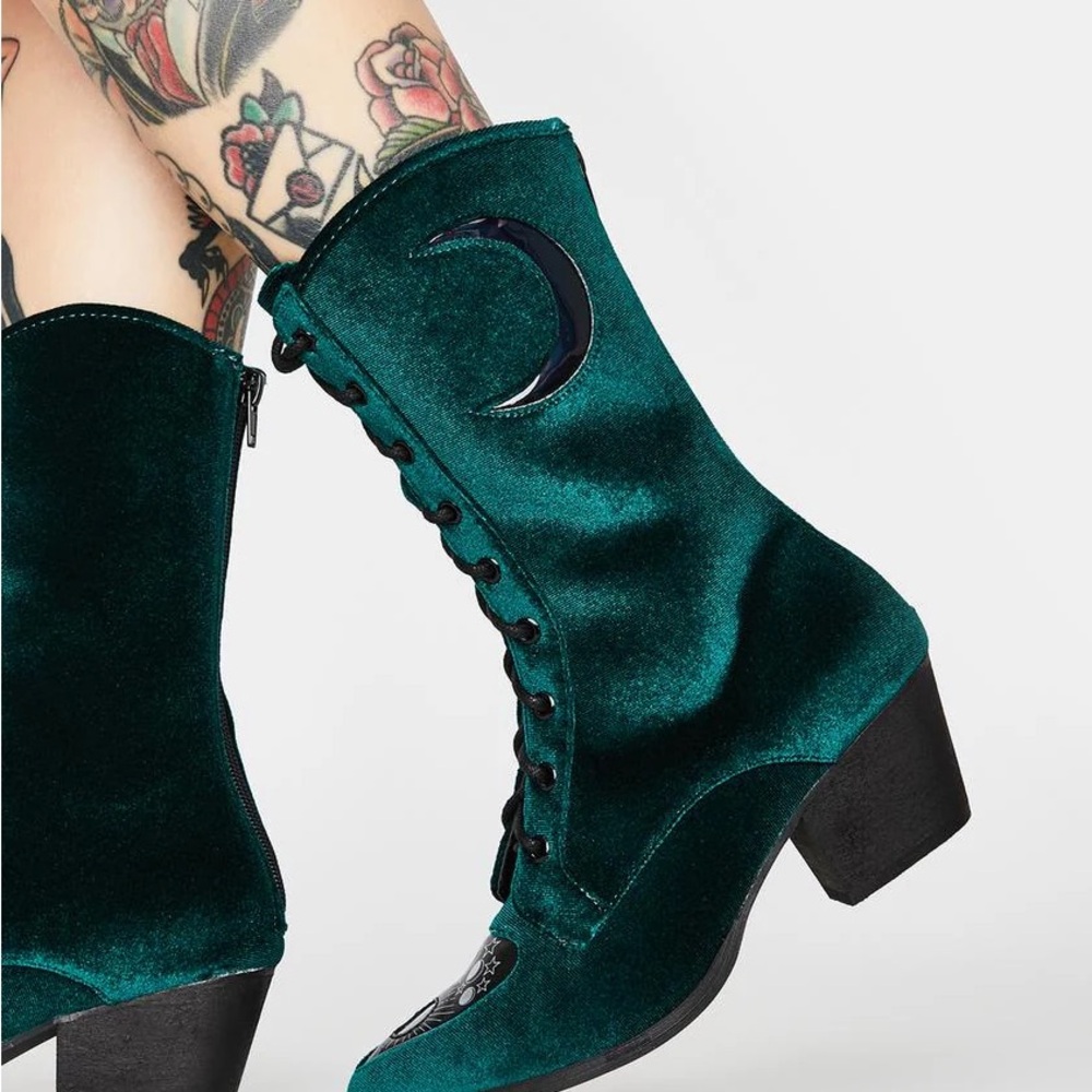 Green Velvet boots